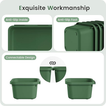 A-LuGei 【 & 5 Size】 Tool Box Organizer Tray Divider Set, 【Army Green】