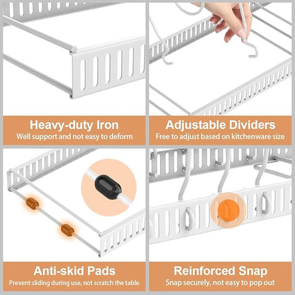 Housolution 2 Pack Pot and Pan Organizer, Pan Lid Holder Storage Rack