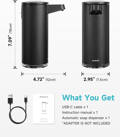 AIKE SensePro Automatic Soap Dispenser Type-C Rechargable, Stainless Matte