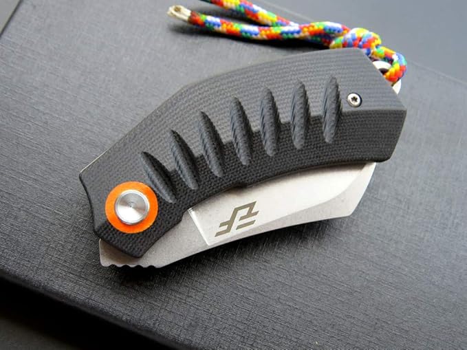 Eafengrow EF85 Folding Knife with Clip Stone Wash D2 Steel Blade G10 Handle Pocket Knife Ball Bearing Flipper Outdoor Camping Survival EDC Tool Knives(black)