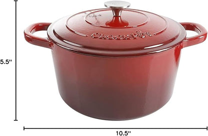 Crock-Pot Artisan 7-Quart Round Enameled Cast Iron Dutch Oven – Scarlet Red