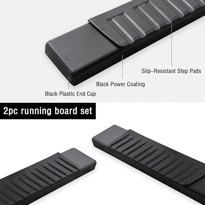 COMNOVA 6 Inches Running Boards Compatible with 2005-2023 Toyota Tacoma Double Cab, Running Boards & Steps for Tacoma (Black)