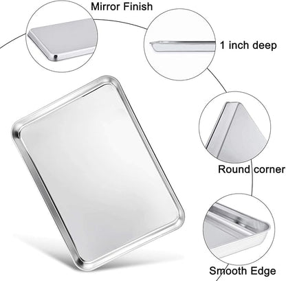 TeamFar Baking Sheet with Cooling Rack, Stainless Steel Half Size Cookie Sheet