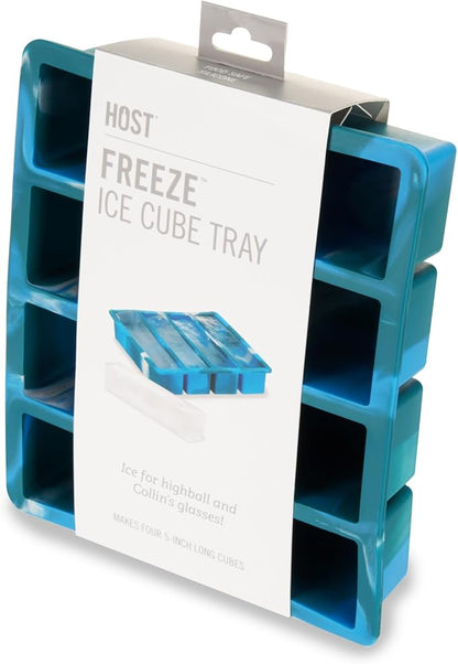 Host Ice Cube Tray, Makes Four 5-Inch Long Cubes, Durable Silicone Trays