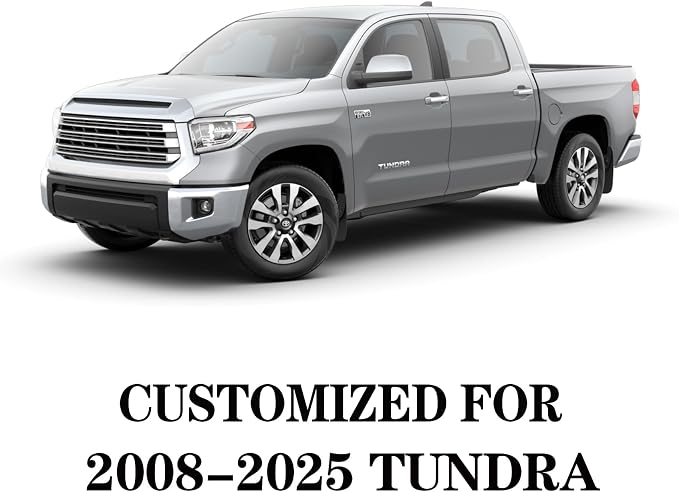 YIERTAI Truck Seat Covers for Toyota Tundra 2008-2023 2024 2025 2026 Crewmax Double Cab Limited Platinum 1794 Edition Tundrasine Concept Waterproof Leather(2 PCS Front only/Black-Red)