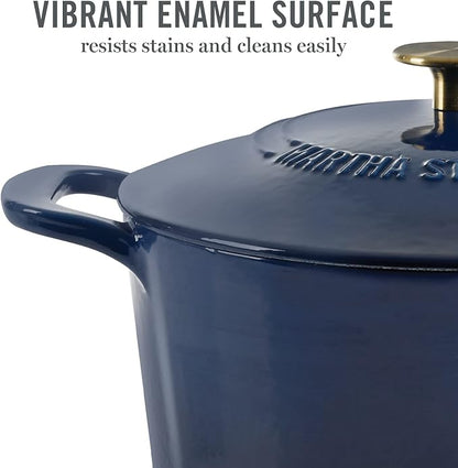 MARTHA STEWART Gatwick 7-Quart Enamel Cast Iron Dutch Oven Pot