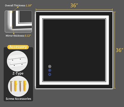 36"x36" LED Bathroom Mirror