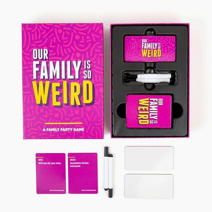 DSS Games Our Family is So Weird [A Family Card Game to Decide Who’s Most Likely to | Game Night Idea for Kids, Adults & Groups | Great for Halloween, Stocking Stuffers, Friendsgiving, Thanksgiving]