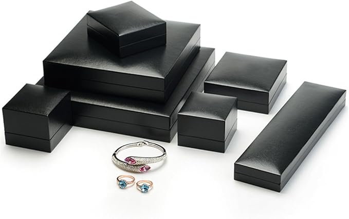 Oirlv Black Jewelry Set Box,Ring/Earrings/Big necklace Gift Case