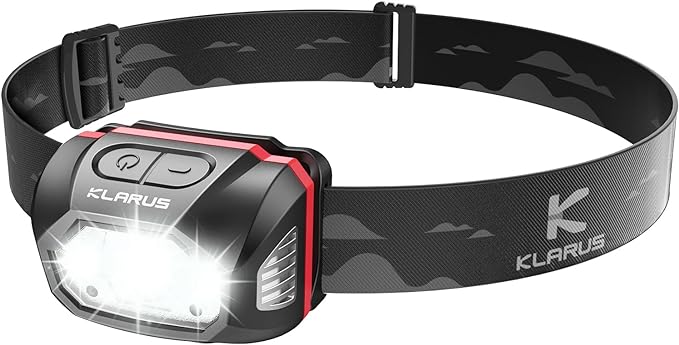 klarus HM1 IPX6 Waterproof Rechargeable Headlamp with Motion Sensor, 70 Hours Long Battery Life, Full Charge in 2.5 Hours, 440 Lumens Consistent Output, Shock and Drop Resistant
