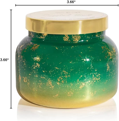 Capri Blue Glimmer Jar Candles - Luxury Holiday Scented Candles for Home - Long Lasting Soy Wax Blend - Scented Holiday & Home Decor - Crystal Pine Oversized Signature Jar (28 oz)