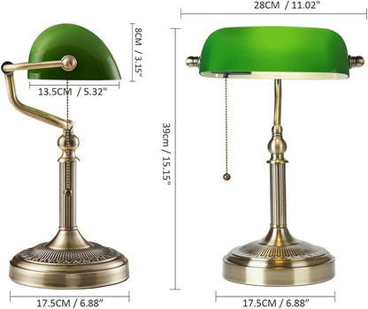 Newrays Glass Bankers Desk Lamp