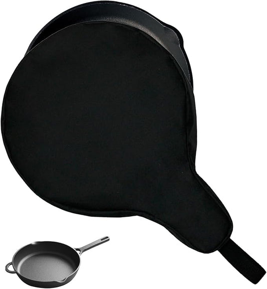 EATAKWARD Cast Iron Camping Skillet Bag for 8'' 10'' 12'' Skillets, Skillet Pan Storage Bag Water Resistant Frying Pan Bag with Hanging Loop, Lightweight Skillet Bag for Camping Outdoors,1pcs