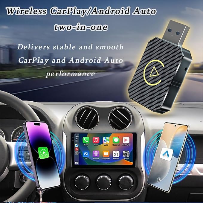 CarPlay Adapter for Acura RDX 2017 2018 2019 2020 2021 2022 2023 2024, Plug and Play CarPlay Dongle, Fast Auto Connect, 2-in-1 CarPlay Converter for iPhone & Android with USB/Type C Port