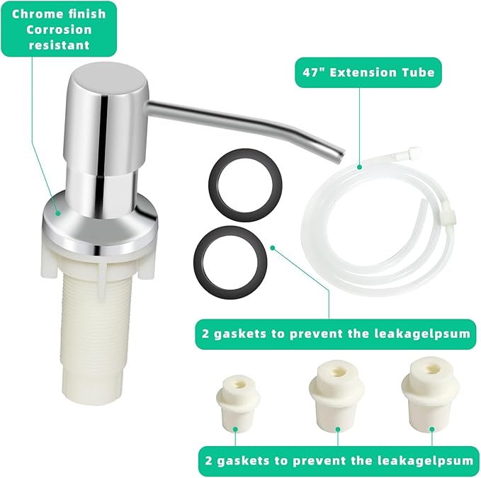 Soap Dispenser for Kitchen Sink, Built in Sink Soap Dispenser, Countertop Soap