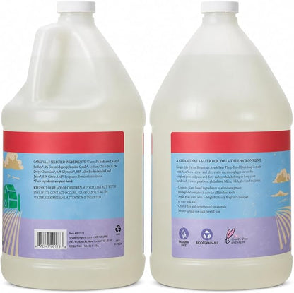 Ginger Lily Farms Botanicals Plant-Based Liquid Dish Soap, Concentrated Formula with Max Grease Cleaning Power, Cruelty-Free, Apple Pear Scent, 1 Gallon Refill (128 Fl. Oz.)