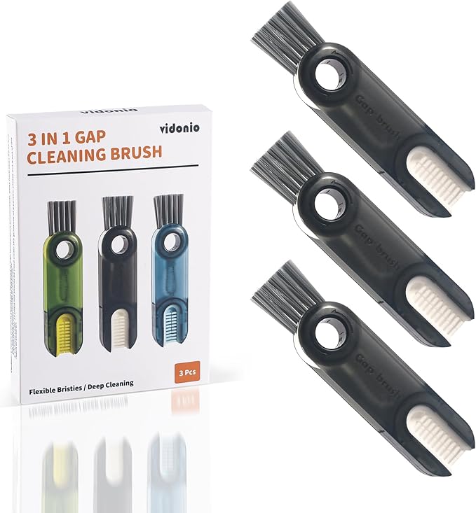3 in 1 Cup Lid Gap Cleaning Brush Set, Mutipurpose Tiny Silicone Cup Holder