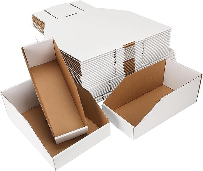 EXYGLO Cardboard Storage Bins Assorted Sizes, 35 Mixed Pack Cardboard Boxes