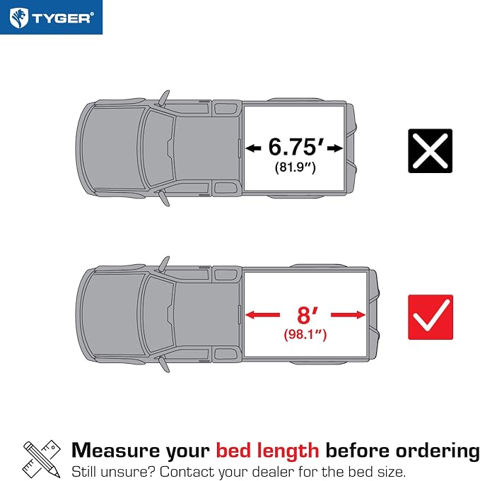 Tyger Auto T3 Soft Tri-fold Truck Bed Tonneau Cover Compatible with 2017-2026 Ford F-250 F-350 Super Duty | 8' (98") Bed | TG-BC3F1125