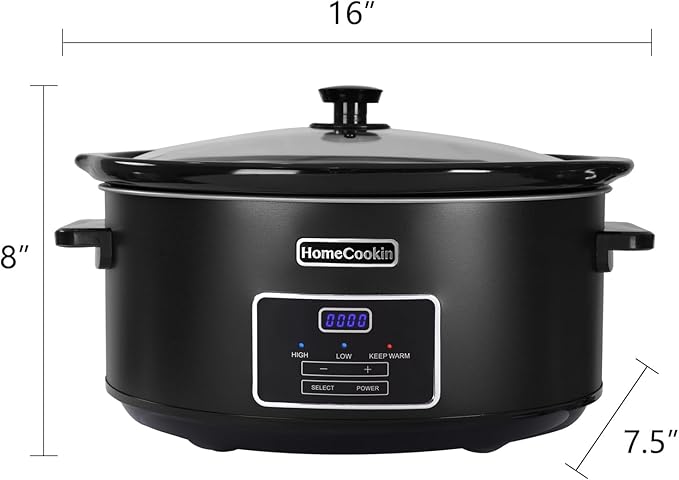 HOMECOOKIN 7 Quart Programmable Slow Cooker, Kitchen Appliances, Perfect