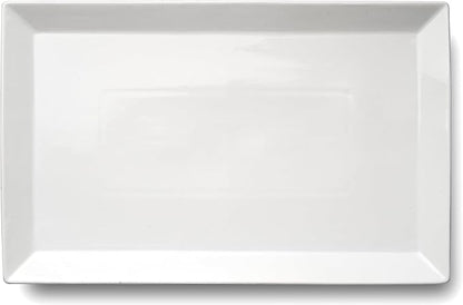 MIECOO Large Serving Platter, 18.5" x 11.5" White Serving Tray, Rectangular Porcelain Plate for Party, Wedding, Birthday, Entertaining, Food, Appetizer, Fruit, Sushi, Dessert
