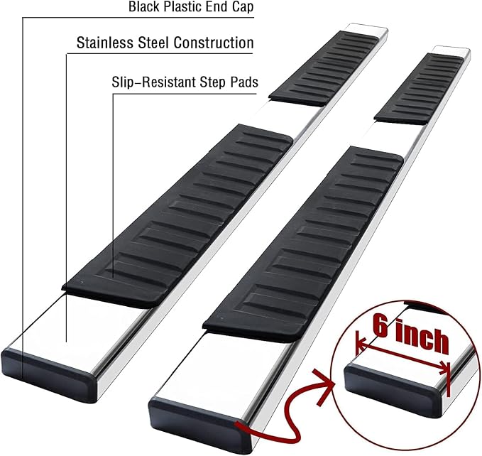 COMNOVA 6 Inch Running Boards Compatible with 2022-2026 Toyota Tundra Crewmax Cab. Tundra Running Boards Nerf Bars Rock Sliders, Side Steps Made with Stainless Steel.