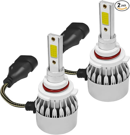 2 PCS 9005/HB3 Car LED Light Replacement, 3800LM 6000K Super Bright Waterproof C6 Fog Lighting Bulb, Plug & Play Led Headlights High and Low Beam Car Accessories