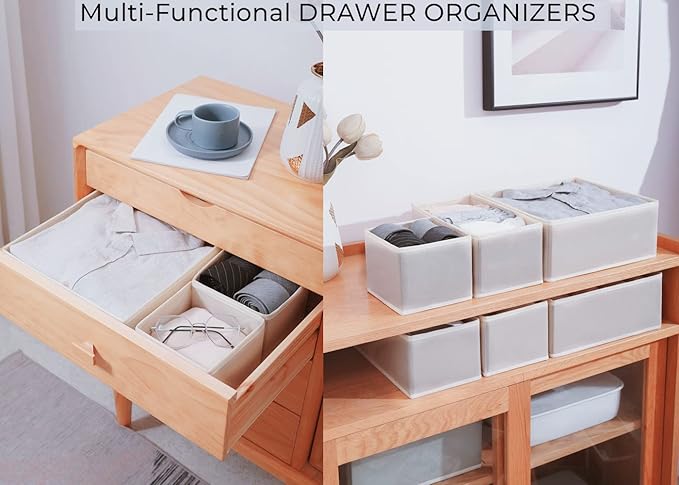 Fordonral 12 Pack Drawer Organizer Clothes, Foldable Fabric Dresser Organizer