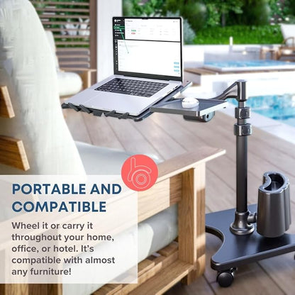 LEVO G2 Deluxe Adjustable Laptop Stand – Rolling Computer Desk & Ergonomic Table