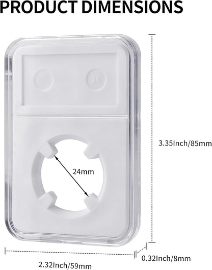 10-Pack 24mm Coin Slab Display Holder, Clear Acrylic Storage Case for Liberty, Barber, Standing Liberty and Washington Quarters, and Other 24mm Coins, Four-Point Fixation Coin Collection Box