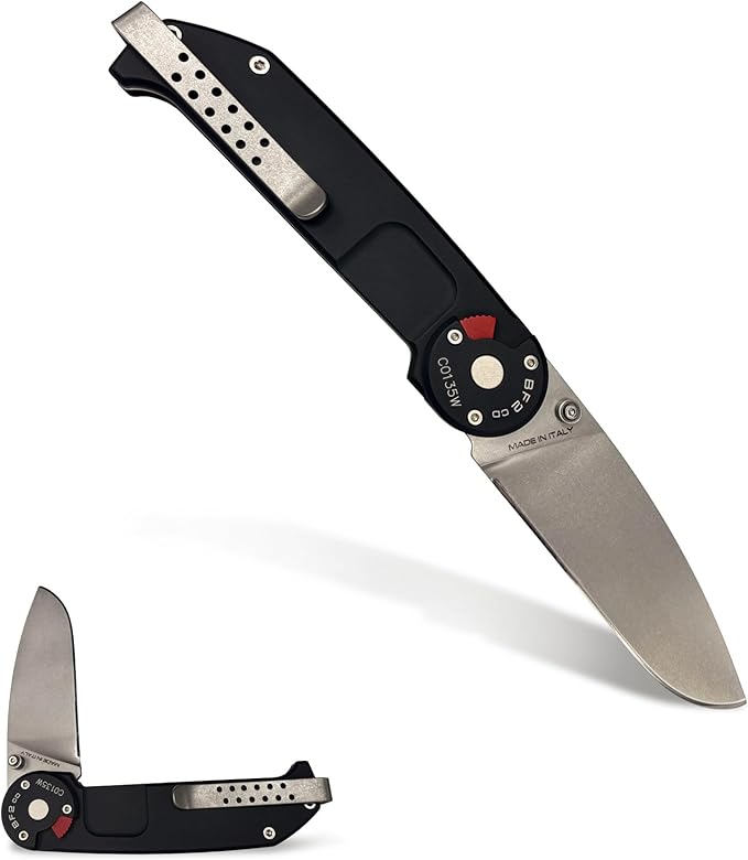 Extrema Ratio - BF2 CD (STONE WASHED), Folding Knife, Böhler N690 steel blade hardened to 58 HRC, stone-washed finish, anticorodal aluminum handle, reversible clip, Italian handcrafted precision