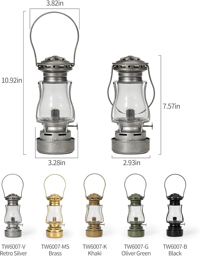 Vintage Oil Lantern, Waterproof Fuel Lantern with Carry Handle, for Outdoor Camping Hiking Patio Picnic, Black