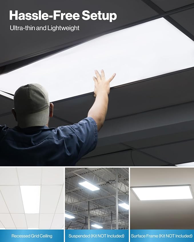 Sunco 24 Pack 2x4 LED Flat Panel Light Drop Ceiling Office Fixture, 7700 LM