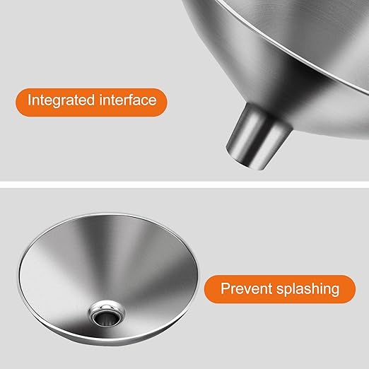 Small Funnel Set of 2, Stainless Steel Mini Funnel