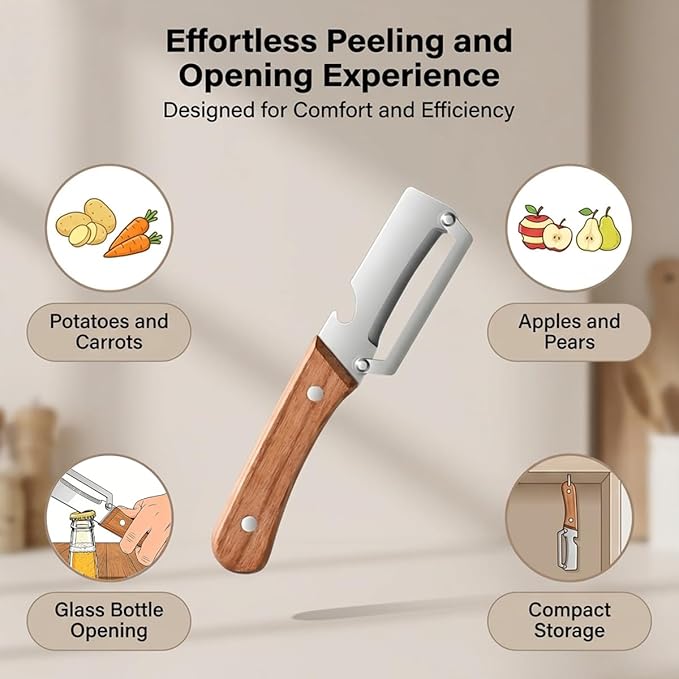 2 Pack Multifunctional Vegetable Peeler, 2-in-1 Kitchen Peeler