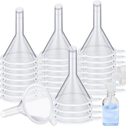 Hoolerry 100 Pcs Small Funnel for Filling Small Bottles Clear Plastic Mini