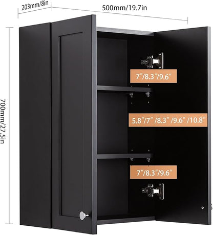 Matte Black Wall Mount Medicine Cabinet