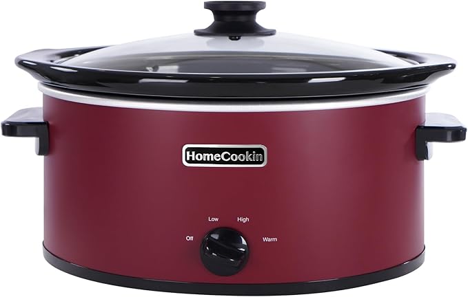 HOMECOOKIN 6 Quart Slow Cooker Oval Manual Pot Food Warmer