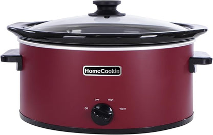 HOMECOOKIN 6 Quart Slow Cooker Oval Manual Pot Food Warmer