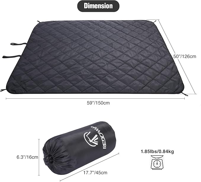 REDCAMP Waterproof Stadium Blanket with Sherpa Lining, Cold Weather Car Blanket Windproof for Outdoor Camping, Machine Washable (50"x 59")