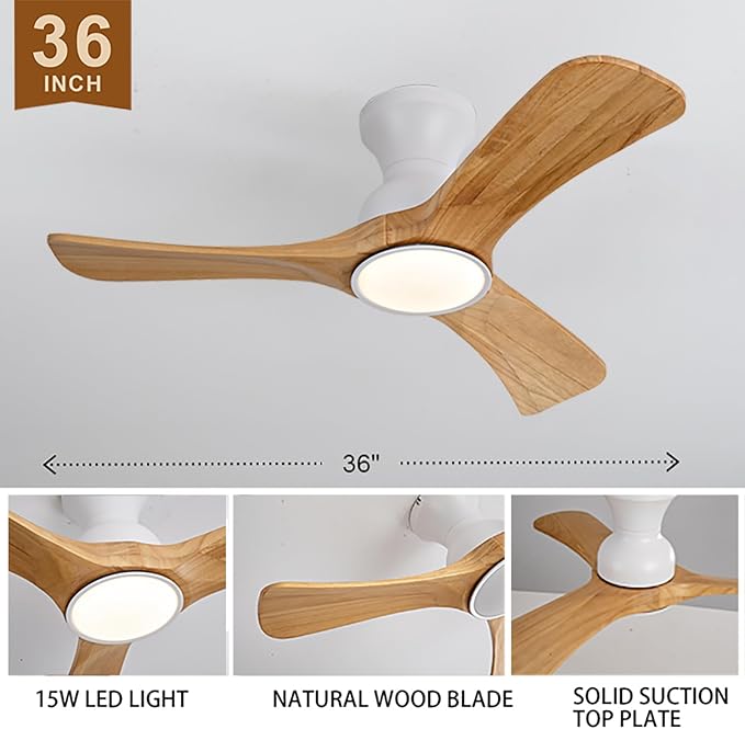 Gaizw Ceiling Fans with Lights, 36 inch Ceiling Fan with Remote Control