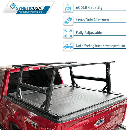 Syneticusa AR Automatic Retractable Truck Bed Cover with R1 Rack for Ford F-150 2004–2026 | 5.5' (67”) Short Bed | Aluminum Hard Retractable Tonneau Cover | Easy Installation | Waterproof, Low-Profile