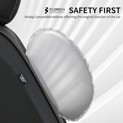 FLORICH Leather Automotive Seat Covers, Waterproof Seat Covers, Black Front Car Seat Cover, Full Coverage Car Seat Covers 2 Pack Car Seat Cushion Protector Universal Fit for Most Cars SUV Trucks