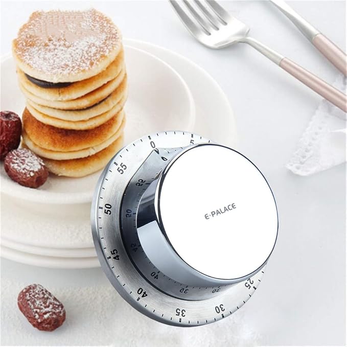 Kitchen Timer, 60 Minute Timer, Magnetic Loud Alarm, Mechanical Stainless Steel