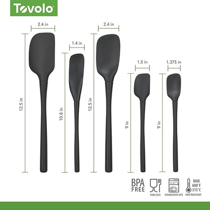 Tovolo Flex Core 5 Piece Silicone Spatula Set Heat Resistant All Silicone