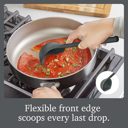 Tovolo Flex Core Small Silicone Ladle Charcoal Gray Heat Safe Silicone Soup