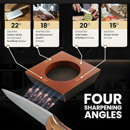 4 Angles High Carbon Stainless Steel Rolling Knife Sharpener