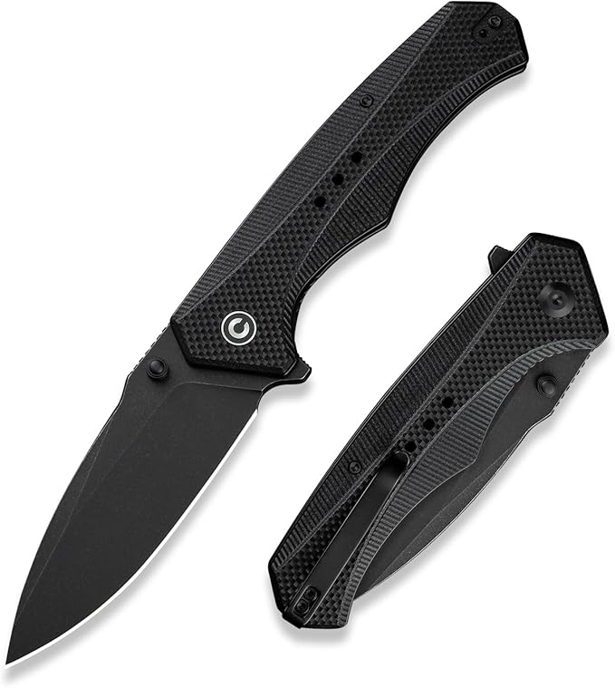 CIVIVI Photonix EDC Pocket Knife, Folding Knife with 3.7" 14C28N Blade G10 Handle with Pocket Clip for Men Women, Camping Hiking Fishing Knife C23081B-1, Black