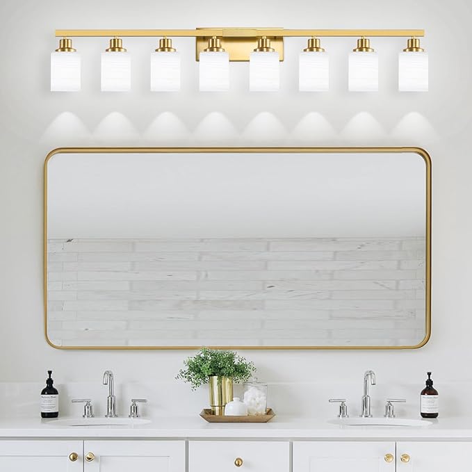 DIKAIDA 52inch Gold Bathroom Light Fixtures, Modern Bathroom Vanity Light