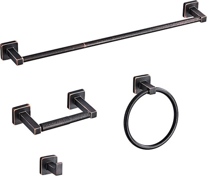 Bathroom Hardware Set 4 Pieces, Oil Rubbed Bronze Bathroom Accessories Set